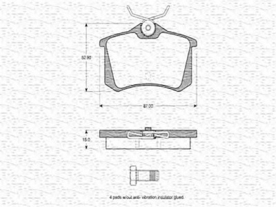 MAGNETI MARELLI 363702160566 -  Комплект тормозных колодок, дисковый тормоз